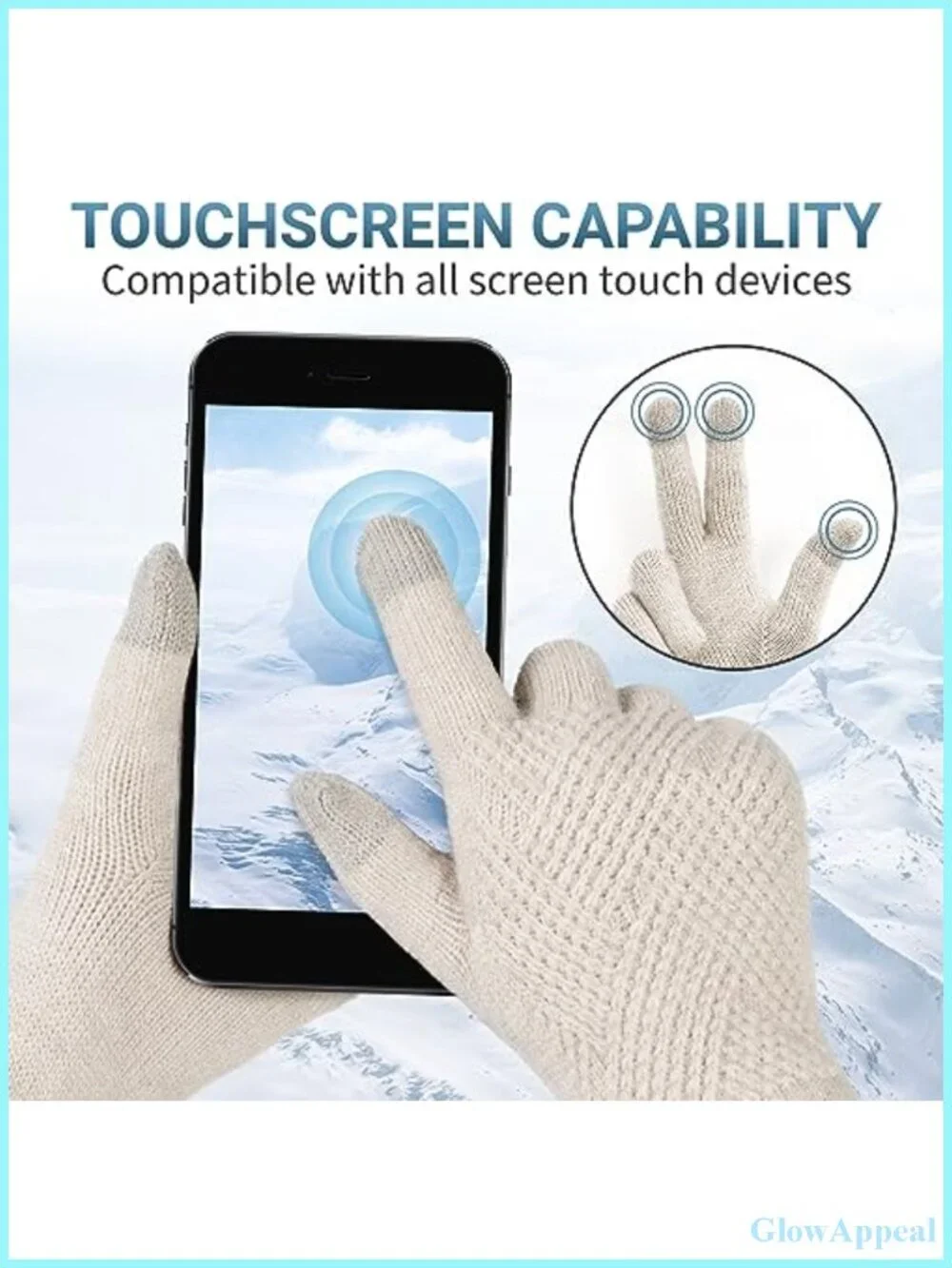 Women's Winter Touchscreen Knit Gloves Fleece Lined